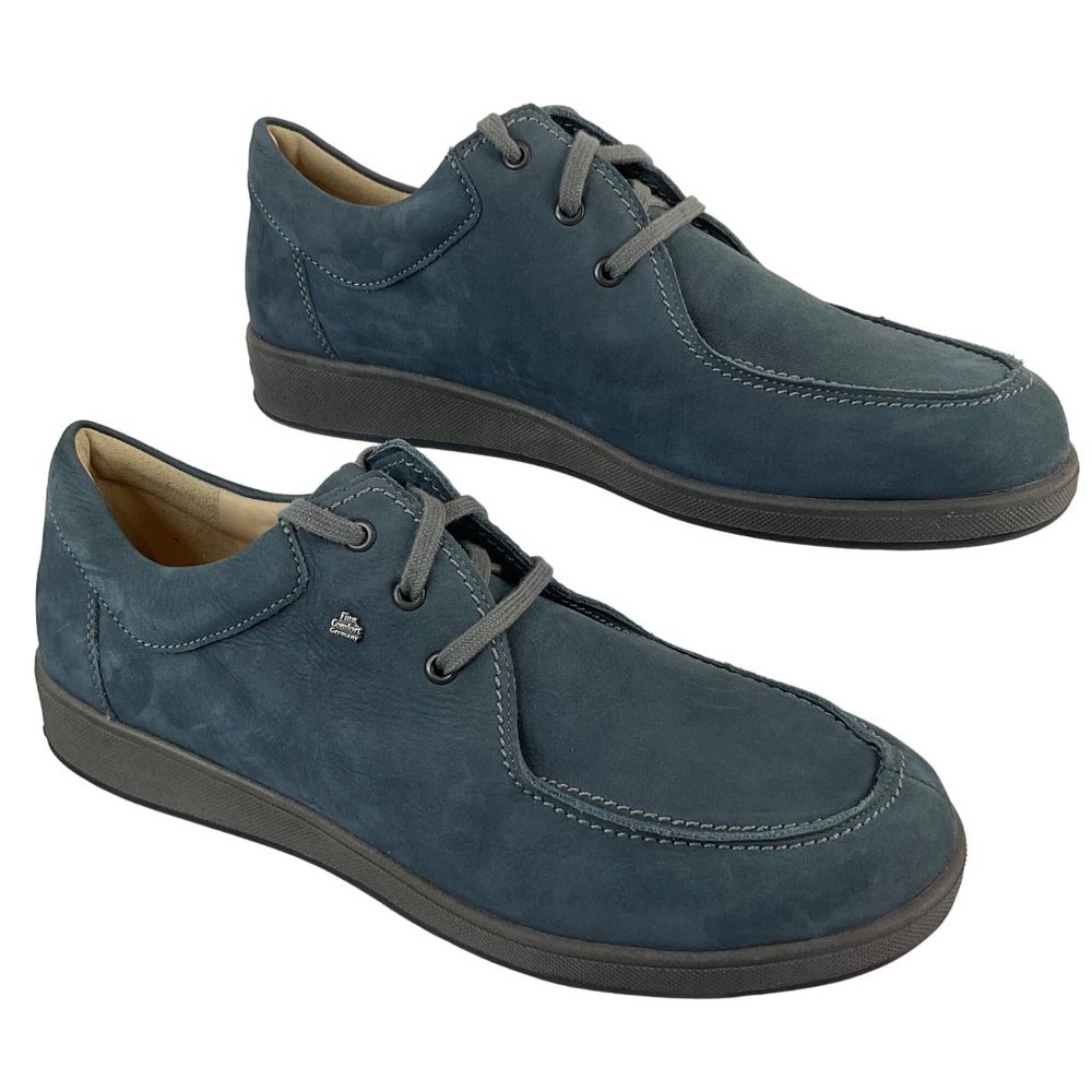 Finn Comfort New Shoes Mens Sz 9.5 Blue Suede Vaasa Comfort Lace $409 Loafer